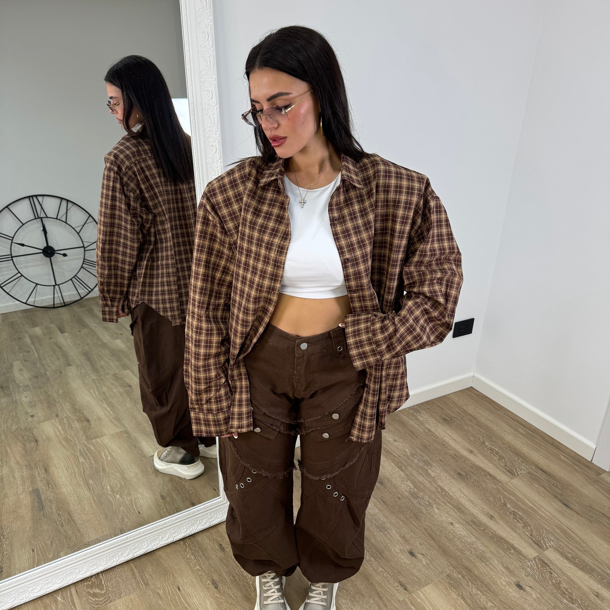 Camicia Texas Marrone